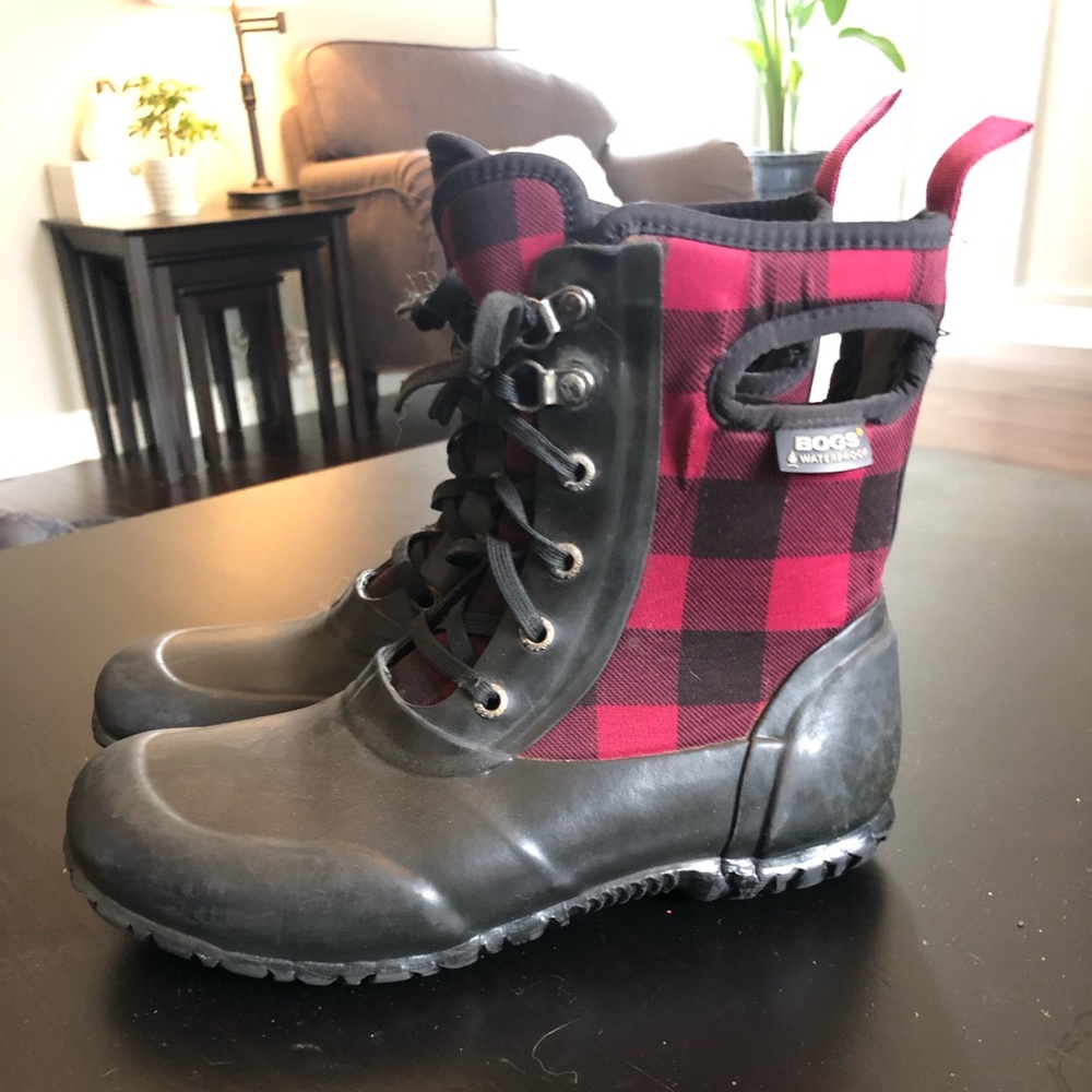 Bogs plaid Rain Boots Size 4